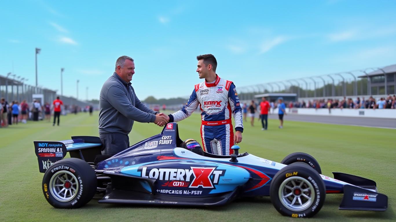 Lottery.com and Sports.com Sponsor Rising INDY NXT Driver Sebastian Murray.