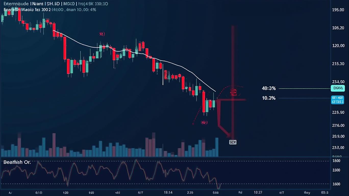 Navios Maritime's 15-min chart shows MACD Death Cross and Bearish Marubozu signal.