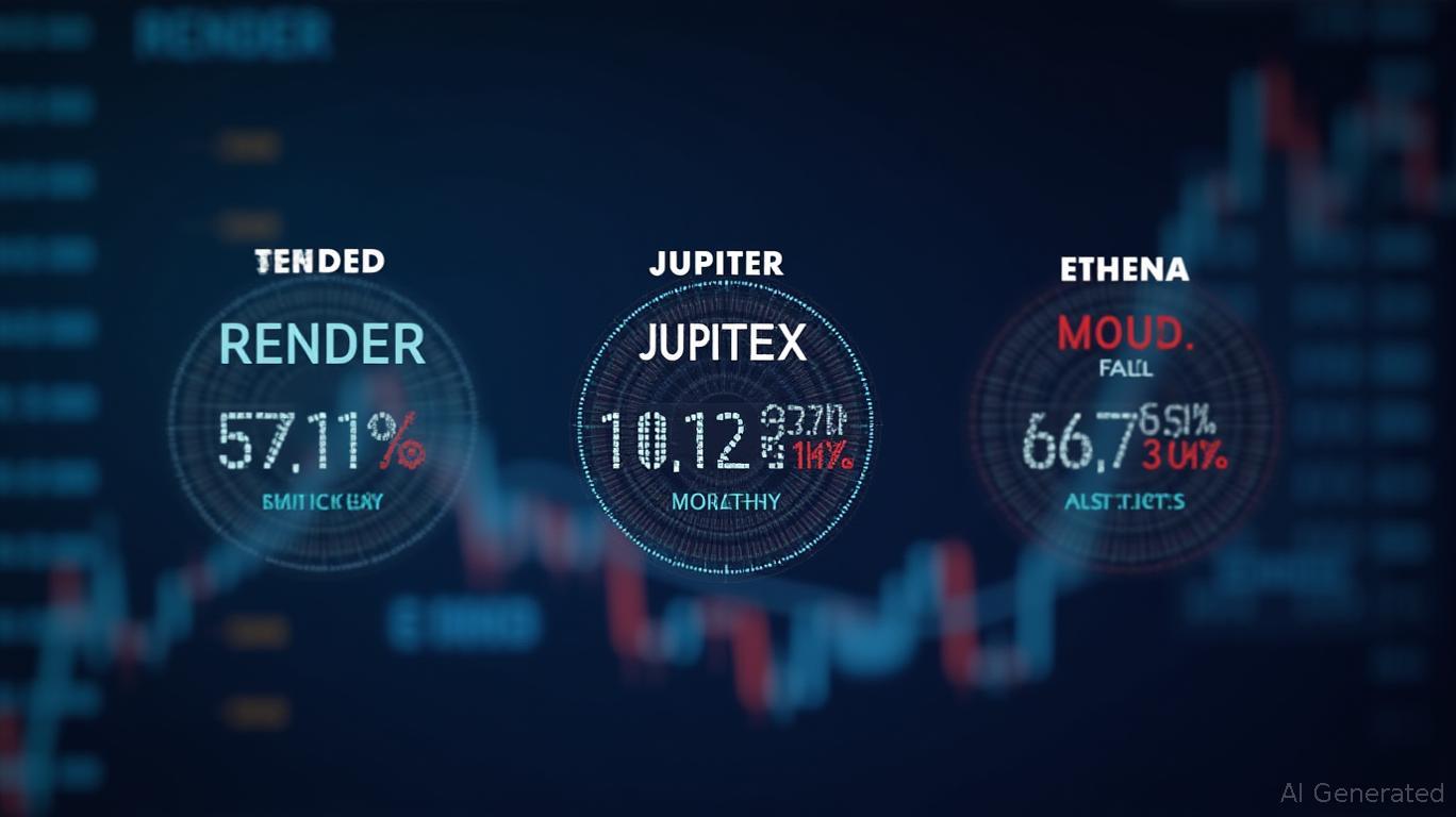 RENDER Drops 57.11% in Six Months, Jupiter Gains 10.22% Monthly, Ethena Falls 62.20%