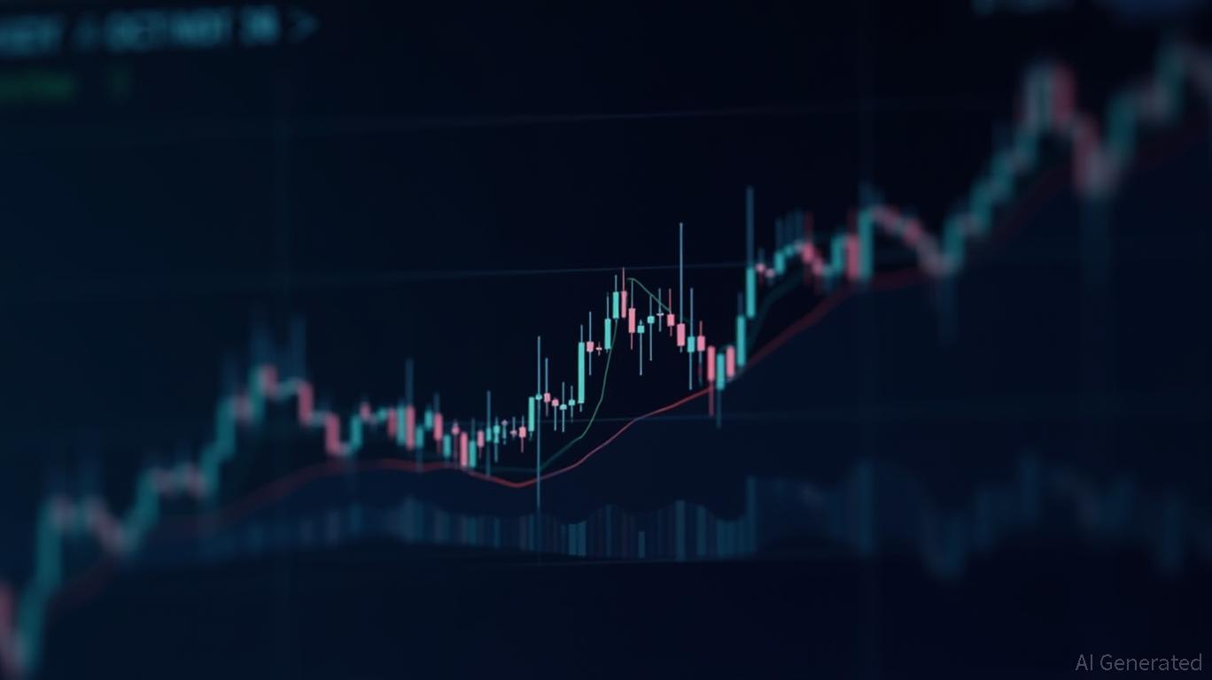 American Strategic's 15min chart shows RSI overbought, narrowing Bollinger Bands.