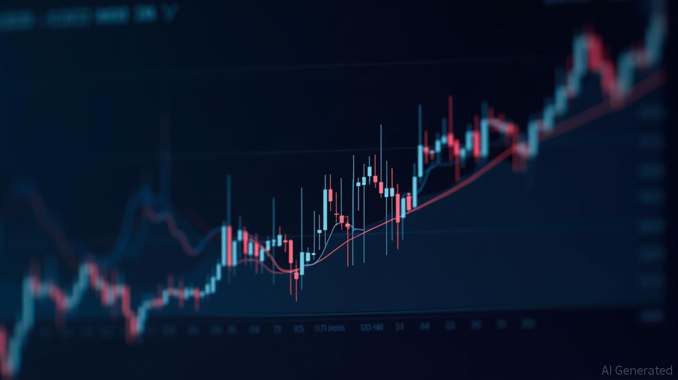 American Strategic's 15min chart shows RSI overbought, narrowing Bollinger Bands.