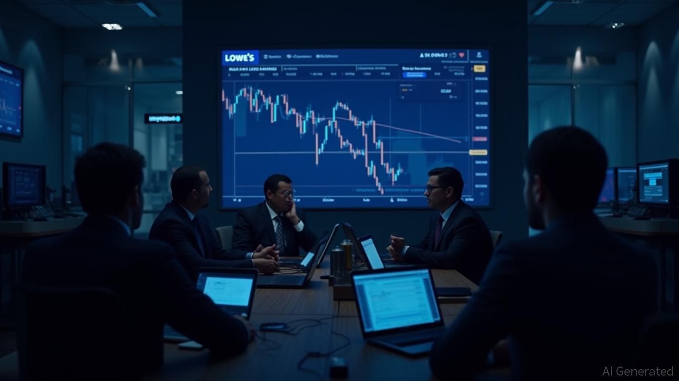 Lowe's Companies Experiences MACD Death Cross, Narrowing Bollinger Bands on 15min Chart