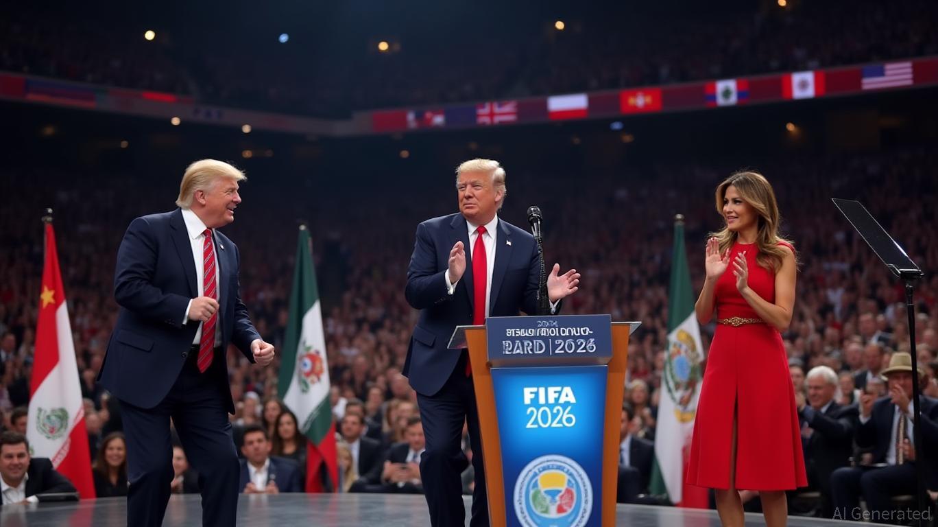 Trump surprises World Cup draw with impromptu YMCA dance, whispers to leaders