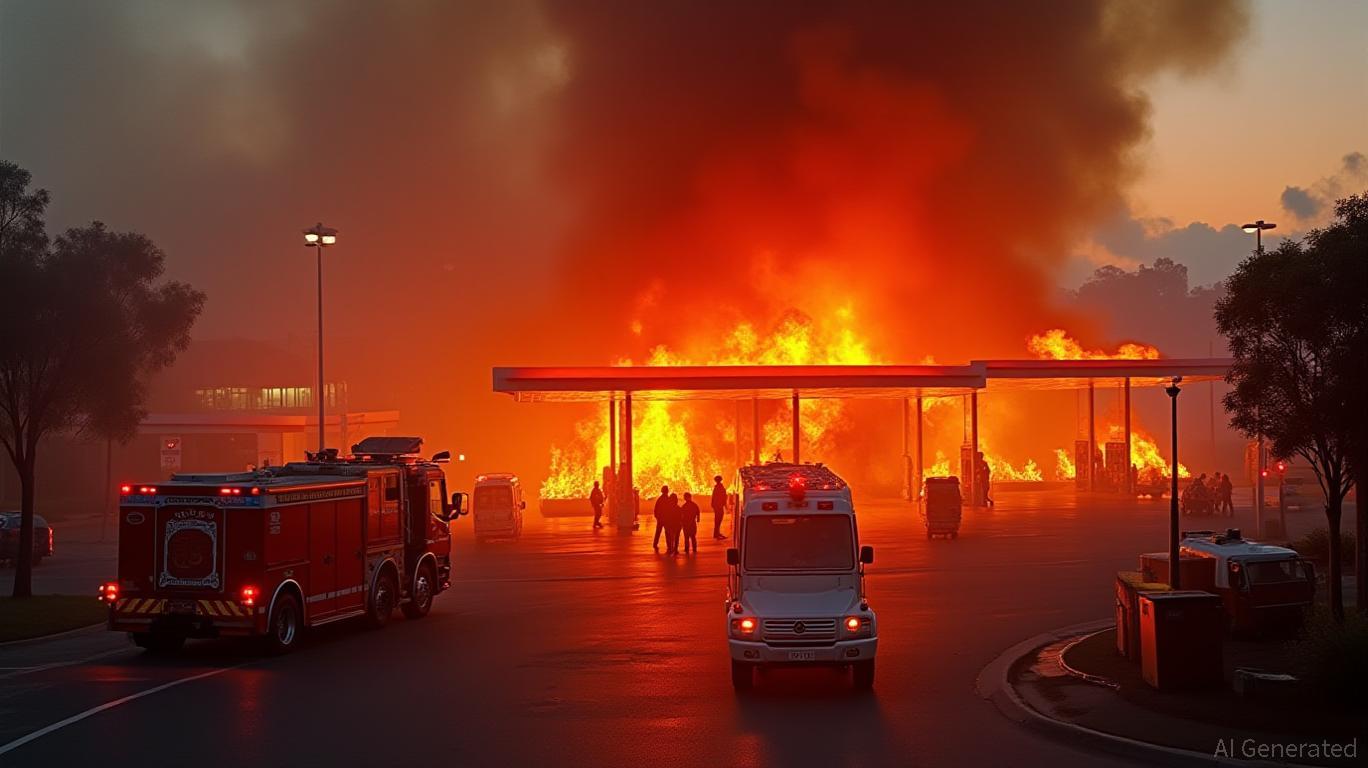 Sydney Service Station Fire: 50 Firefighters Battle Blaze Amid Evacuations and Traffic Diversion.