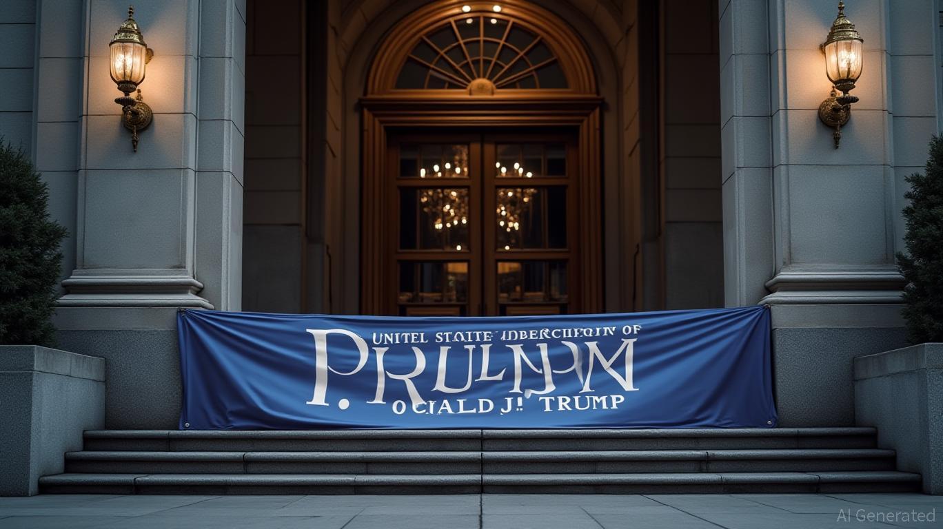 US justice department hangs Trump banner at headquarters - FT