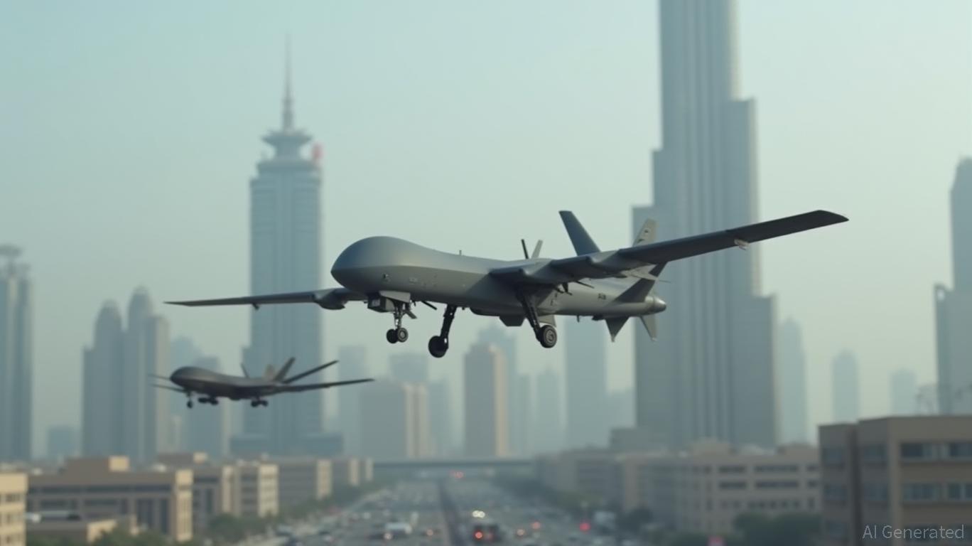 Footage shows an Iranian drone being intercepted right near the Burj Khalifa in Dubai