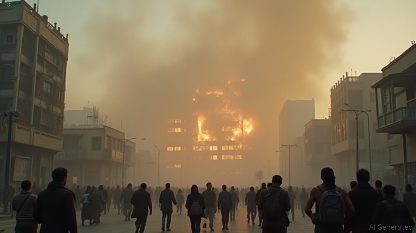 Smoke clouds resulting from rocket strikes in Doha