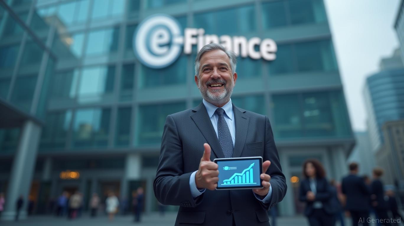 E-Finance FY revenue 6.77 billion pounds, +30% year-on-year