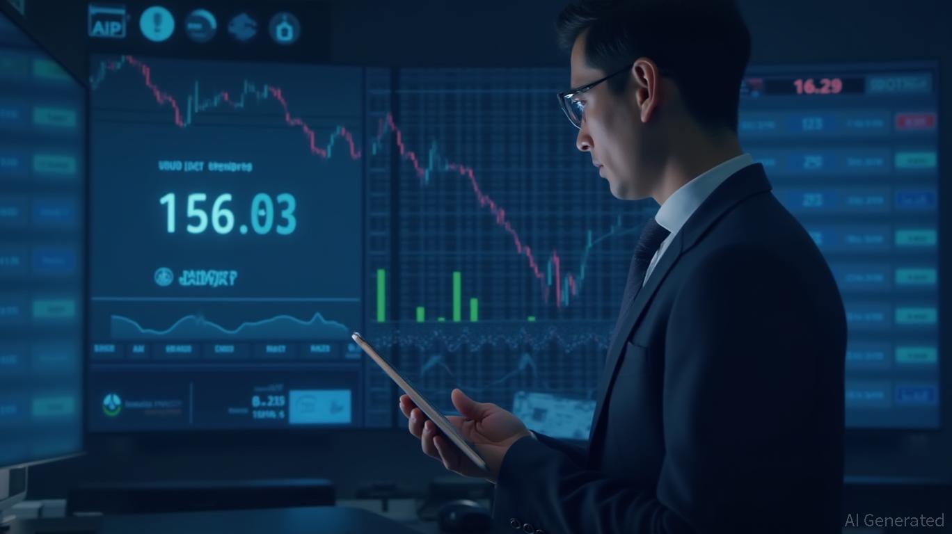 USDJPY falls 0.5% to 156.93