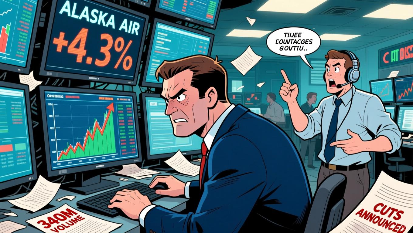 Alaska Air Shares Surge 4.3% Despite Slashed Earnings Outlook, Rank 345th in $340M Trading Volume Amid IT Outages, Flight Cuts and Fuel Costs - Article cover image