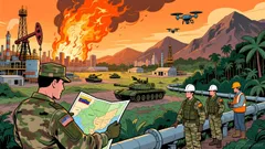 Crude Oil Slumps, Asian Shares Edge Lower as Global Tensions Climb