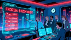 Tether Freezes $182 Million in USDT Tied to Five Tron Addresses