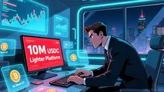 Whale Moves 10 Million USDC to Lighter to Short 5x LIT in $2.2M Trade