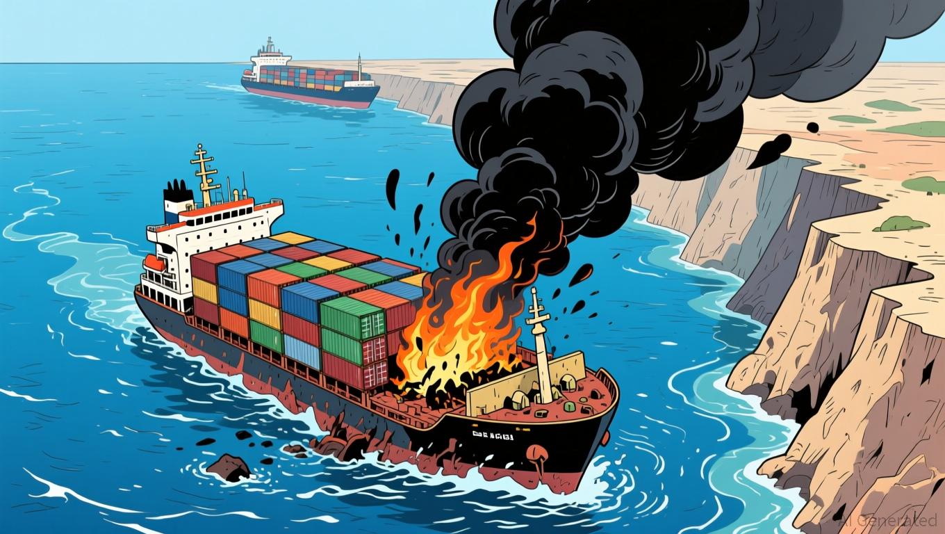 Fire Breaks Out on Cargo Ship After Strike, Causing Vessel to Sink in ...