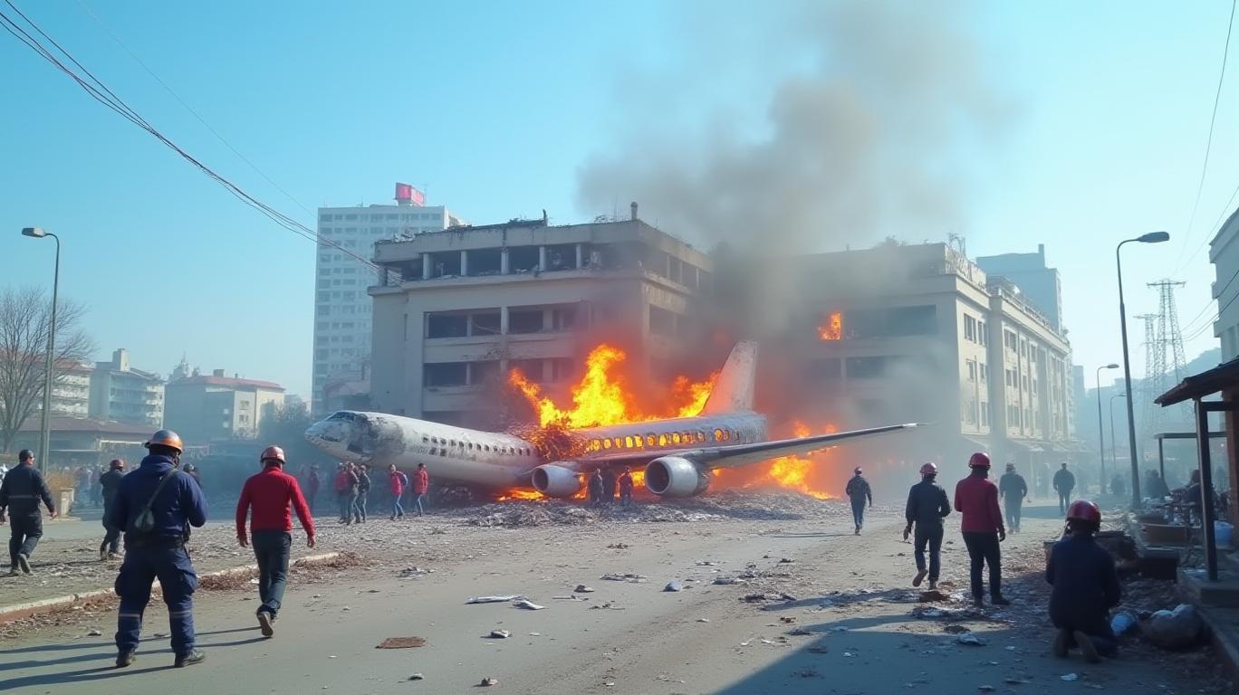 Plane crashes in southeastern city of Pohang, South Korea - Yonhap
