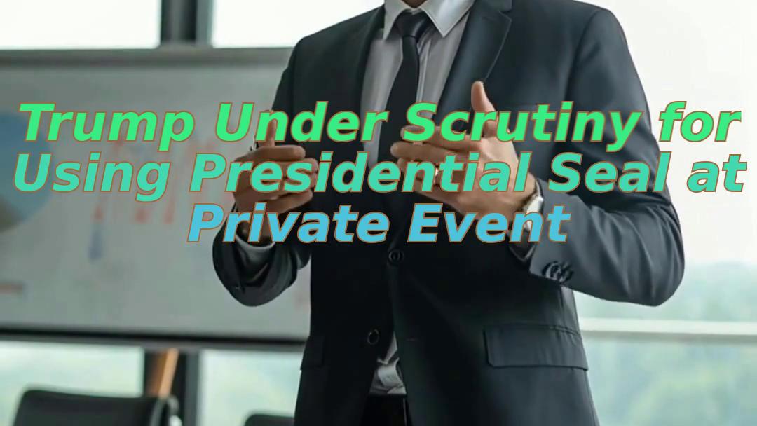 Trump Under Scrutiny for Using Presidential Seal at Private Event