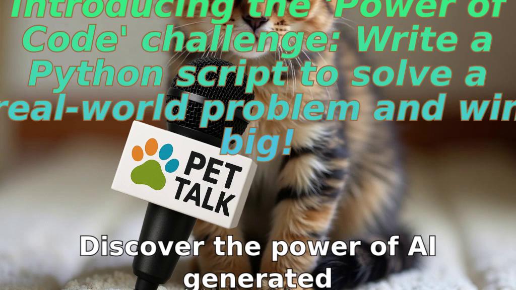 Introducing the 'Power of Code' challenge: Write a Python script to solve a real-world problem and win big!