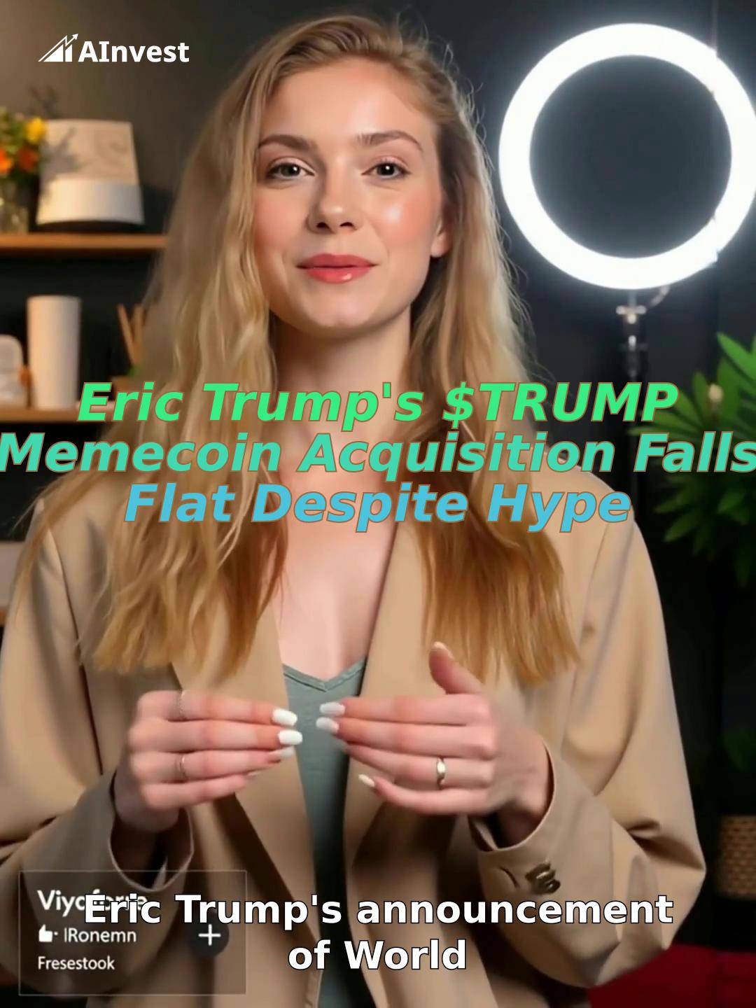 Eric Trump's $TRUMP Memecoin Acquisition Falls Flat Despite Hype