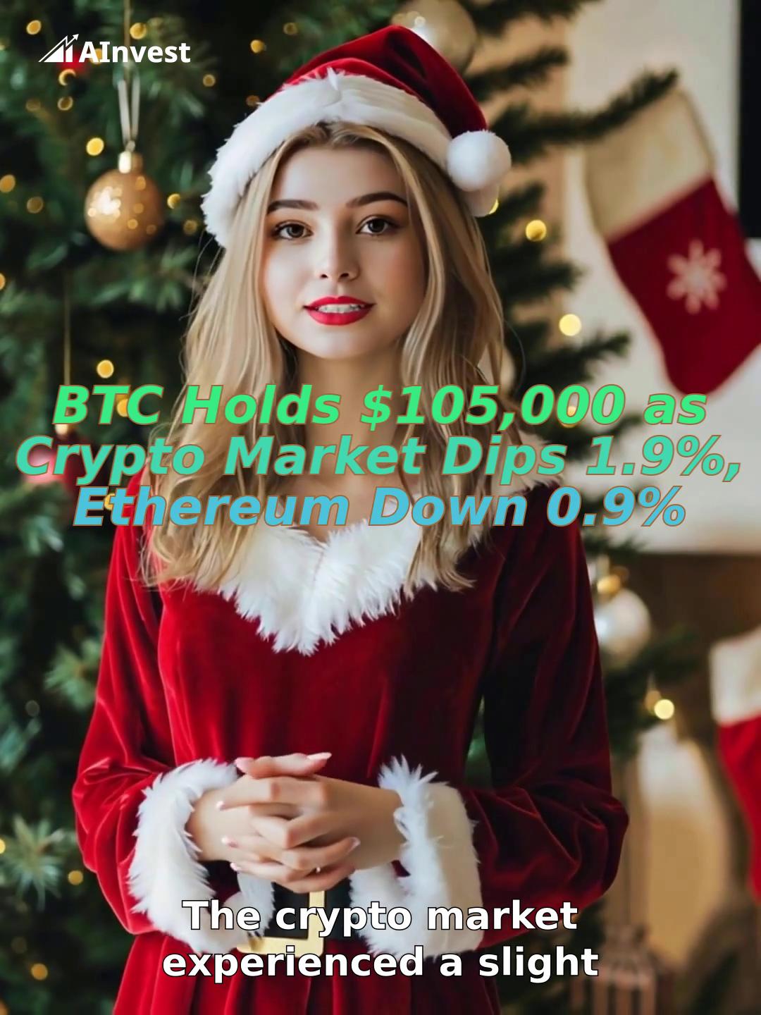 BTC Holds $105,000 as Crypto Market Dips 1.9%, Ethereum Down 0.9%