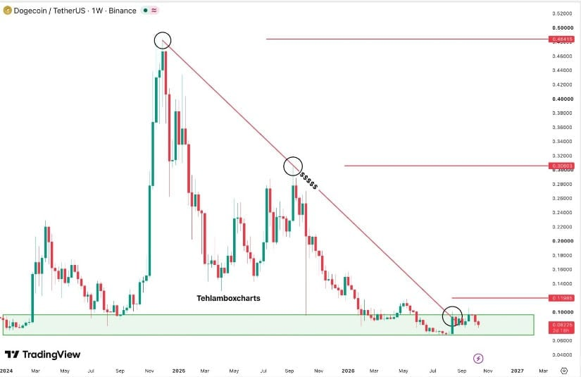 600M DOGE in whale wallets is on the record; the $0.12 breakout is not ...